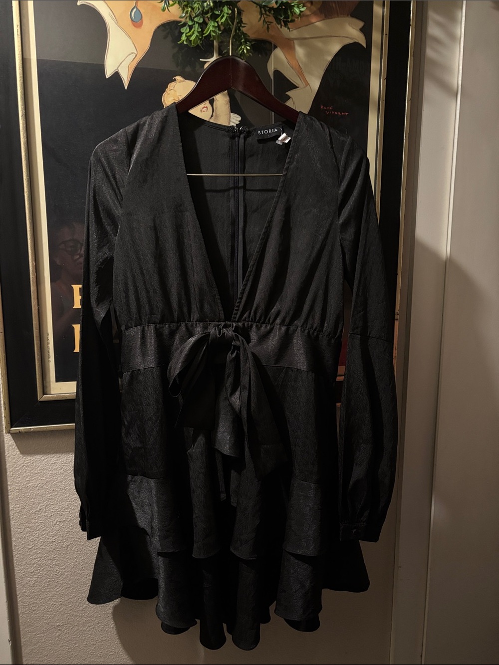 Stories Black Ruffled Mini Dress - Picture 5 of 10